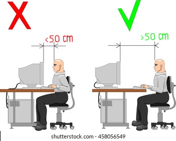 Proper distance from computer monitor