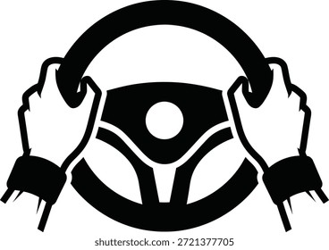 Icono de conducción de colocación de mano adecuada