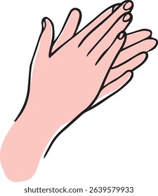 Proper hand washing. Hand-drawn hand washing illustration