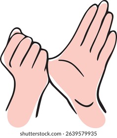 Proper hand washing. Hand-drawn hand washing illustration