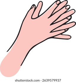 Proper hand washing. Hand-drawn hand washing illustration