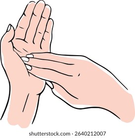 Proper hand washing. Hand-drawn hand washing illustration