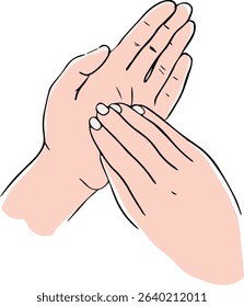 Proper hand washing. Hand-drawn hand washing illustration