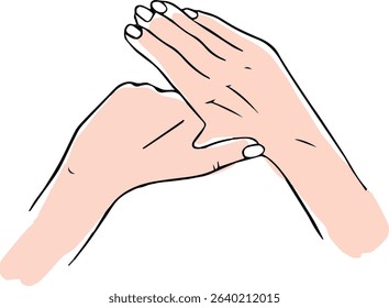 Proper hand washing. Hand-drawn hand washing illustration