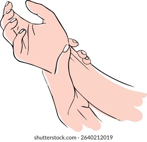 Proper hand washing. Hand-drawn hand washing illustration