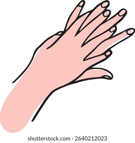 Proper hand washing. Hand-drawn hand washing illustration