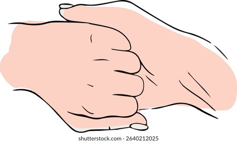 Proper hand washing. Hand-drawn hand washing illustration