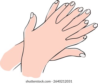 Proper hand washing. Hand-drawn hand washing illustration