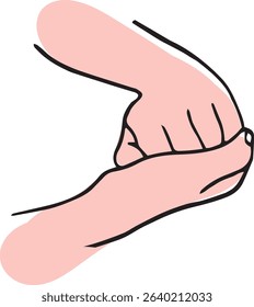 Proper hand washing. Hand-drawn hand washing illustration