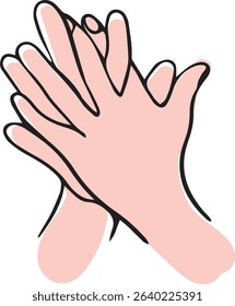 Proper hand washing. Hand-drawn hand washing illustration