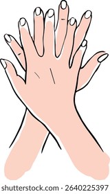 Proper hand washing. Hand-drawn hand washing illustration
