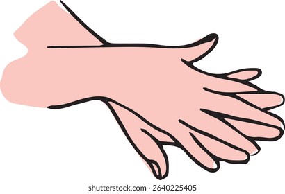Proper hand washing. Hand-drawn hand washing illustration