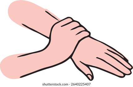 Proper hand washing. Hand-drawn hand washing illustration