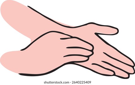 Proper hand washing. Hand-drawn hand washing illustration