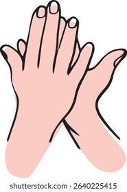 Proper hand washing. Hand-drawn hand washing illustration