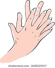 Proper hand washing. Hand-drawn hand washing illustration