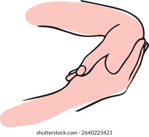 Proper hand washing. Hand-drawn hand washing illustration
