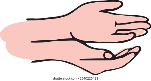 Proper hand washing. Hand-drawn hand washing illustration