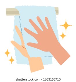 Proper hand washing procedure # 9, Wipe well with a clean towel.