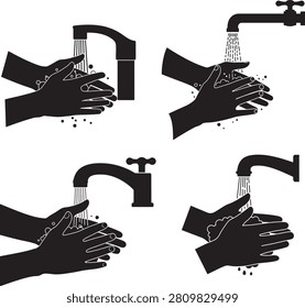 Proper handwashing technique under running water