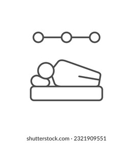 Proper lying pose line icon