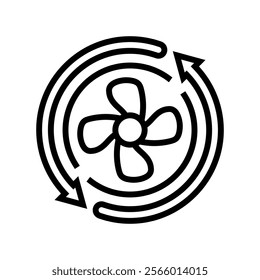 proper ventilation injury prevention line icon vector. proper ventilation injury prevention sign. isolated contour symbol black illustration