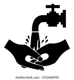 Proper washing and handling of hands. Self-isolation and hygiene from Coronavirus. Design vector symbol sign illustration.