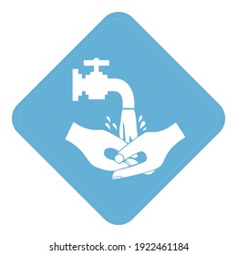 Proper washing and handling of hands. Self-isolation and hygiene from Coronavirus. Design vector symbol sign illustration.