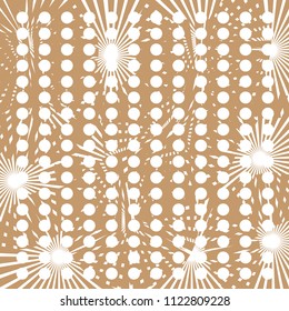 Properly arranged white spots over geometric circular shapes that are partly covered with each other