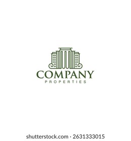 Properties building logo design vector