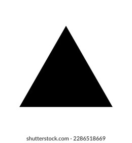 Properties of equilateral triangle in mathematics. Three sides with same length. Geometric shape. Vector illustration isolated on white background.