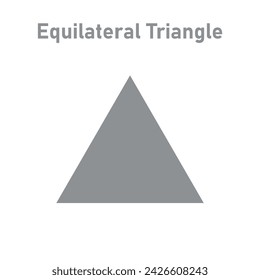 Properties of equilateral triangle in mathematics. Three sides with same length. Geometric shape. Science lessons for your classroom.