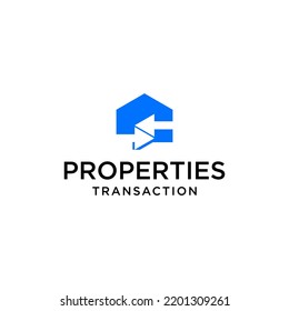 diseño del logotipo de transacción de inicio de propiedades