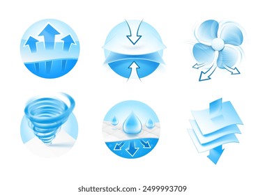 Properties of materials for diapers, pants, pads, mats.  Vector illustration isolated on white background. Ready for your design. EPS10.