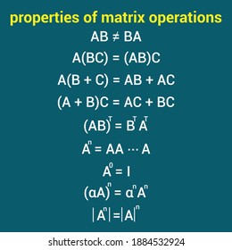 properties of matrix operations, math formulas