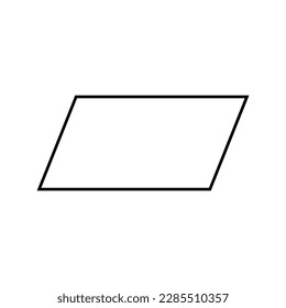 Properties of a parallelogram in geometry. Area and perimeter of parallelogram shape. Vector illustration isolated on white background.