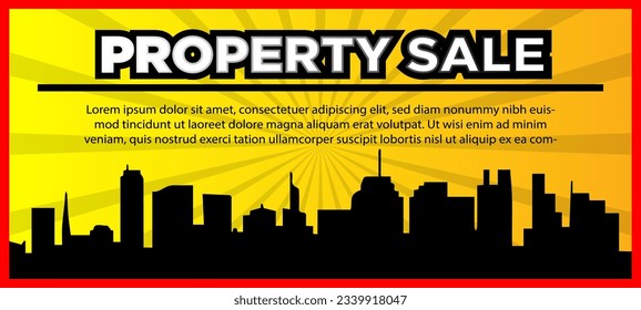 properties sale banner web yellow balck red