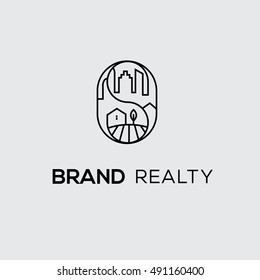 Properties vector logo design template. Real estates brand identity