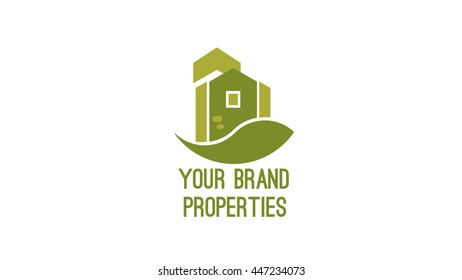 Properties vector logo. Real estates emblem (sign, symbol, concept, icon)