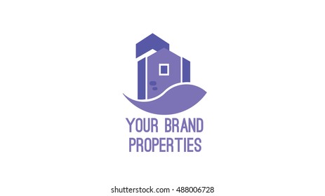 Properties vector logo. Real estates emblem (sign, symbol, concept, icon)