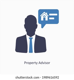 Property Advisor or Agent Icon Concept