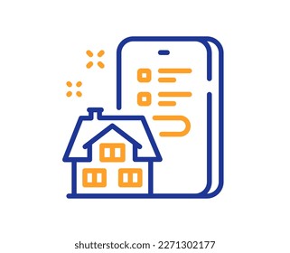 Property agency line icon. Real estate app sign. Realtor service symbol. Colorful thin line outline concept. Linear style property agency icon. Editable stroke. Vector