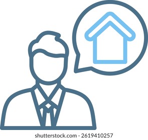 Property Agent Line Two Colour Icon