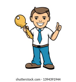 property agent male mascot vector