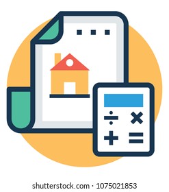 
Property agreement with calculator, real estate calculation
