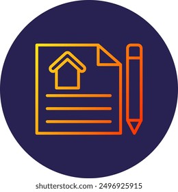 Property Agreement Line Gradient Icon Design