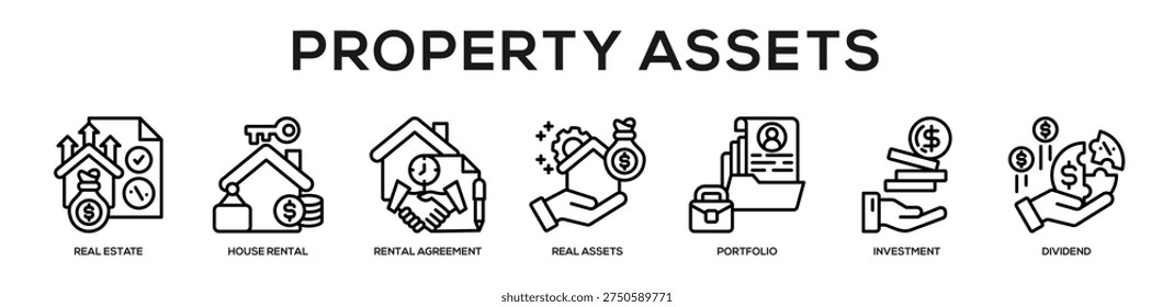 Property Assets web banner icon illustration concept