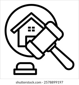 Property Auction Icon Element For Design