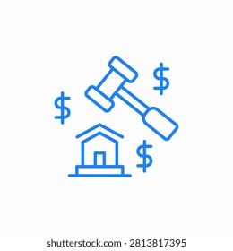 property auction icon sign vector