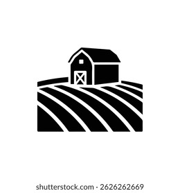 Propriedade com Barn e Farm Ícone Preto